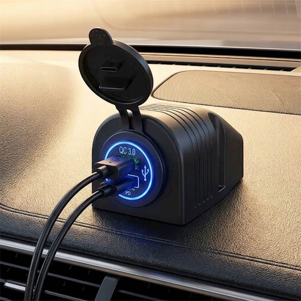Gniazdo zapalniczki Ładowarka USB-C PD 3.0 Quick Charge 12V/24V TENT Sparky