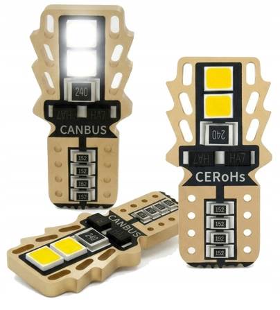 Żarówka LED W5W T10 12-18V CANBUS TABLICA WNĘTRZE 6000K BOK CARZE6
