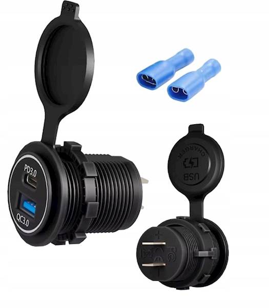 Ładowarka samochodowa montażowa USB PD QC 3.0