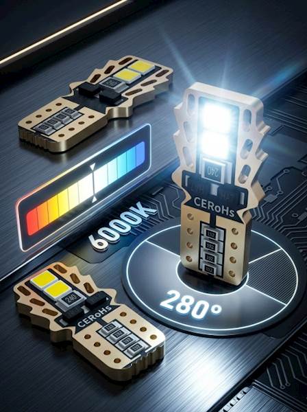 Żarówka LED W5W T10 12-18V CANBUS TABLICA WNĘTRZE 6000K BOK CARZE6