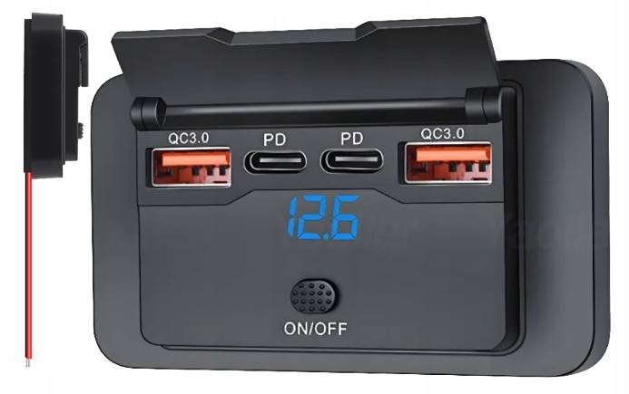 Sparky Ładowarka Montażowa 108W | 2x USB-C PD 36W + 2x QC 3.0