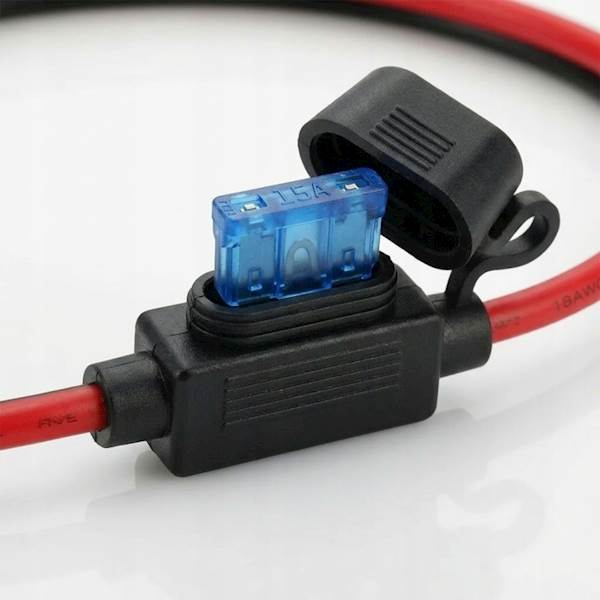 Kabel zasilający montażowy do GNIAZD i ŁADOWAREK samochodowych 100 cm 15A