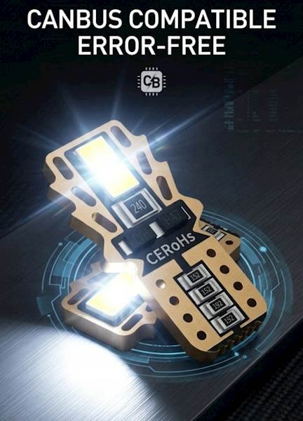 Żarówka LED W5W T10 12-18V CANBUS TABLICA WNĘTRZE 6000K BOK CARZE6