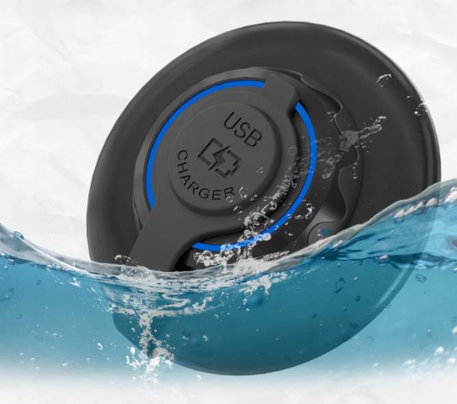 Ładowarka USB montażowa PD QC 3.0 Szyld okrągły Niebieski