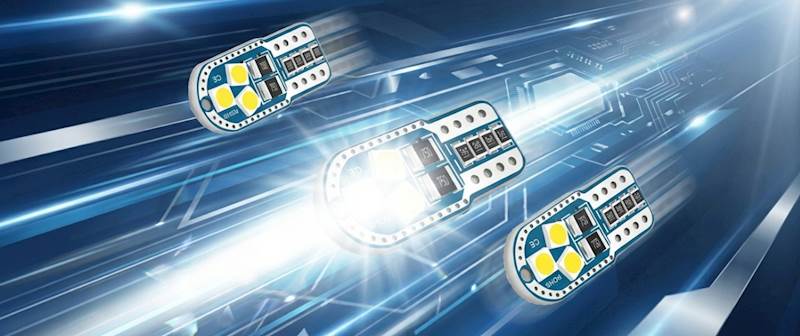 Żarówka LED W5W T10 12-18V CANBUS TABLICA WNĘTRZE 6000K BOK 6SMD CARZE7