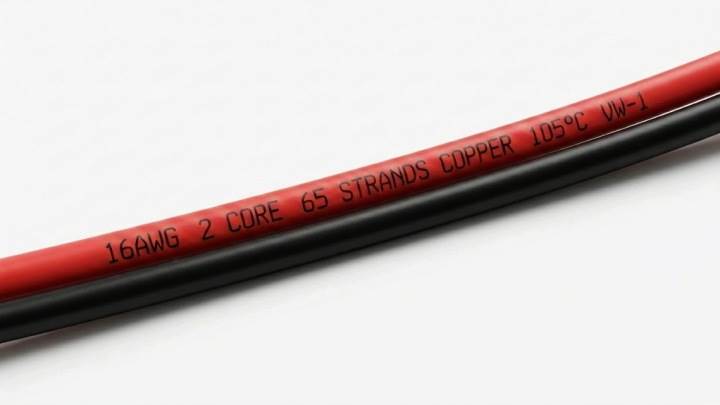 Kabel miedziany dwużyłowy czarno czerwony 16 AWG OFC 100M