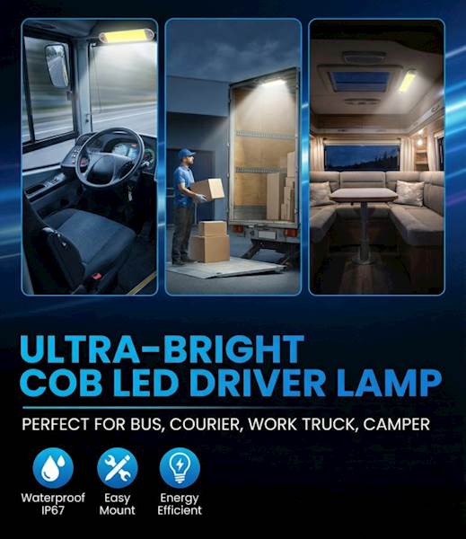 2x LAMPKA Oświetlenie Kabiny LED 12V 24V BUS TIR WŁĄCZNIK MOCNA KAMPER 108