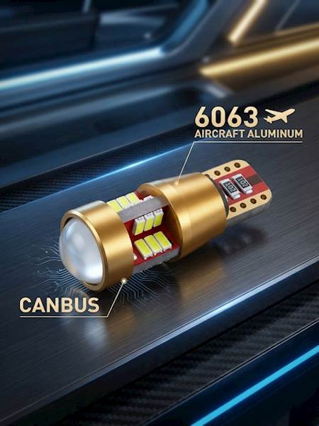 Żarówka LED W5W 05 CARZE 12-18V T10 W5W POSTOJOWA 3014 27SMD GOLD