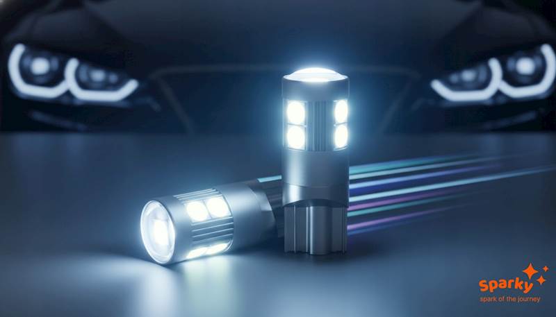 Mocna żarówka LED W5W T10 CANBUS 12V 18V CARZE3 Soczewka Postojowe 1 szt.