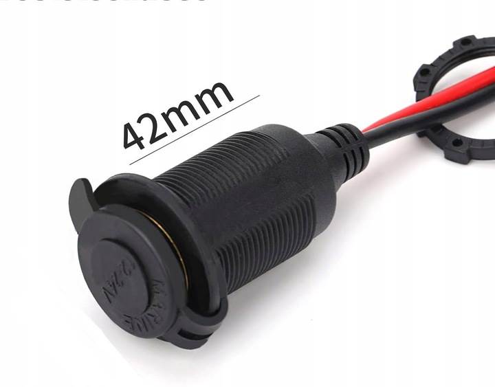 Gniazdo samochodowe z bezpiecznikiem Montażowe 3m. 15A 16 AWG