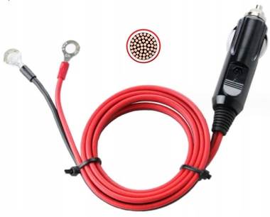 Wtyk do zapalniczki 1,8 m. z oczkami 16AWG