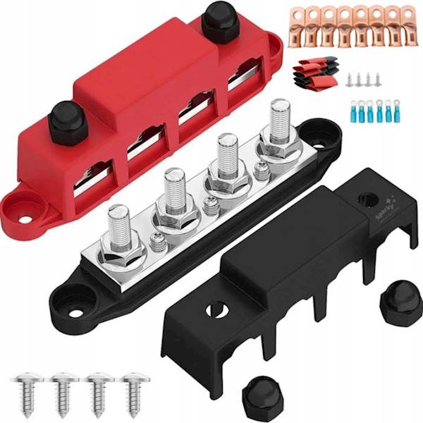Szyna Zbiorcza BUSBAR Blok rozdzielczy zasilania 300A 12-48V M8 ZESTAW