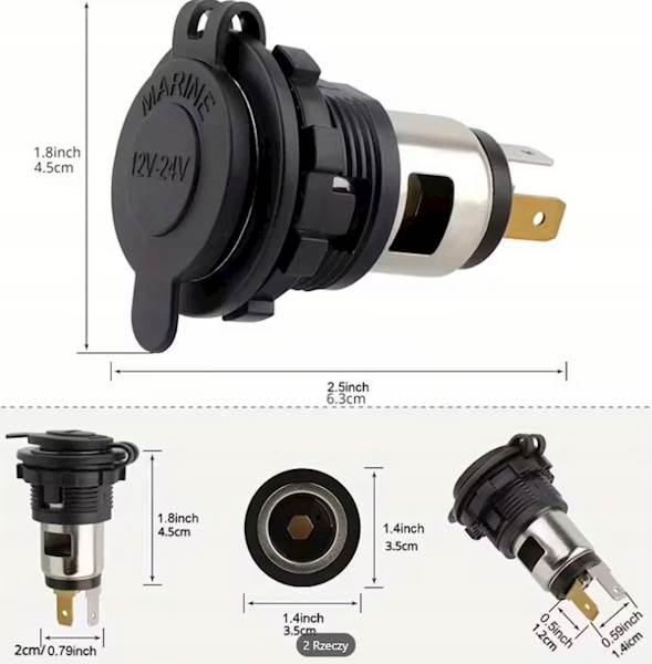 Gniazdo Zapalniczki SPARKY 12V 24V 180W Montażowe