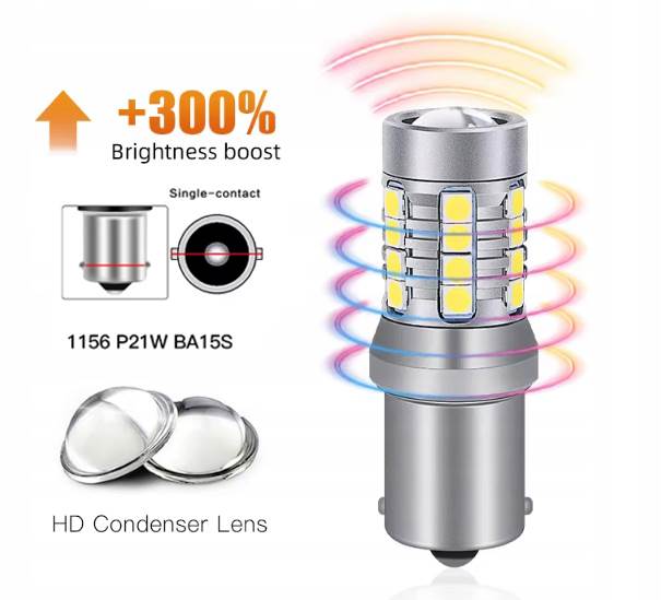 Żarówka LED P21W BA15S 12V 24V Cybersun W11 Cofania Wsteczny CANBUS 1 szt.