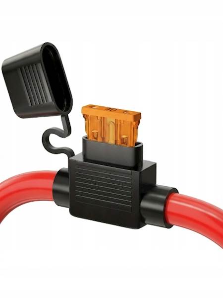 Gniazdo bezpiecznika samochodowego na przewód 19 mm Standard 10 AWG max 40A