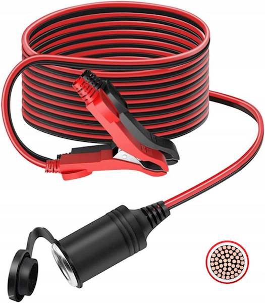 Gniazdo samochodowe z KROKODYLAMI 16 AWG 3m