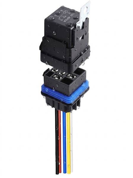 Przekaźnik samochodowy WODOSZCZELNY IP 12V 40/30A + gniazdo obudowa 5PIN