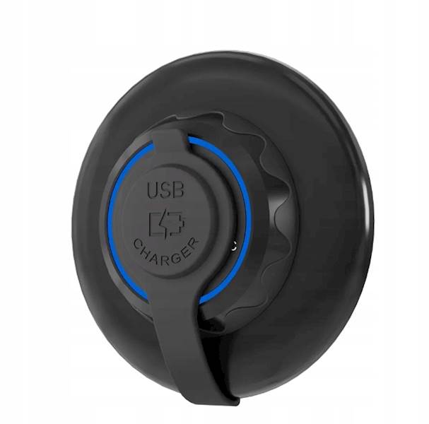Ładowarka USB montażowa PD QC 3.0 Szyld okrągły Niebieski