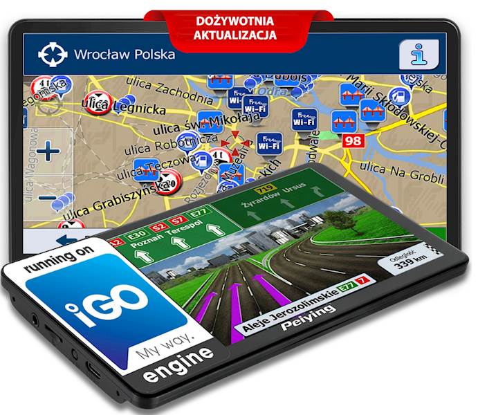 Nawigacja samochodowa GPS IGO Primo Aktualizacje GPS7014