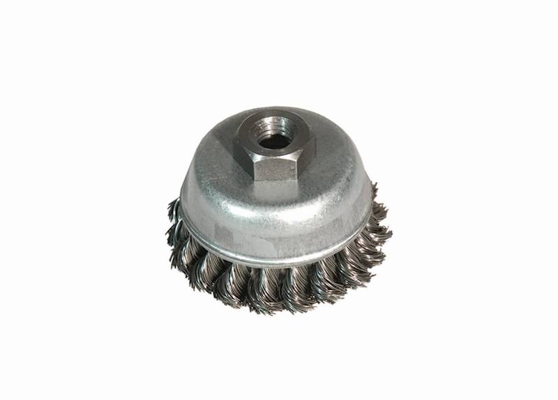 SZCZOTKA DOCZOŁOWA 100mm  "IRON" SPLOT Z GWINTEM