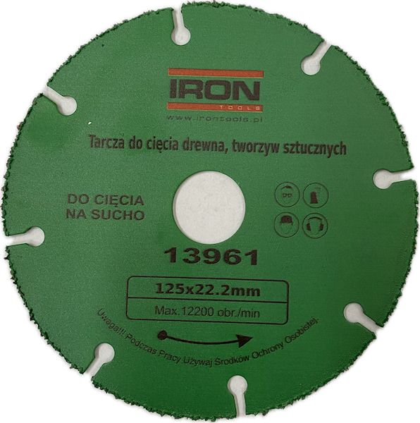 TARCZA DO CIĘCIA DREWNA I PCV 125mm  "IRON"