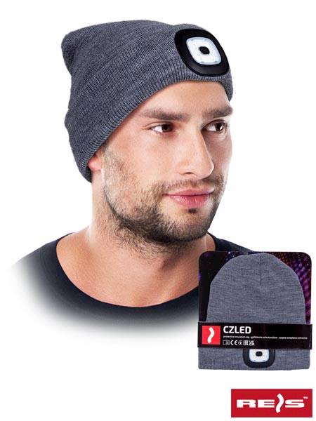 CZAPKA ZIMOWA Z LED ECONOMY SZARA