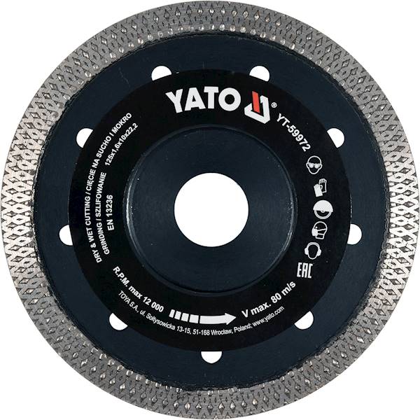 TARCZA DIAM.115mm SLIM/CERAMIKA "YATO"