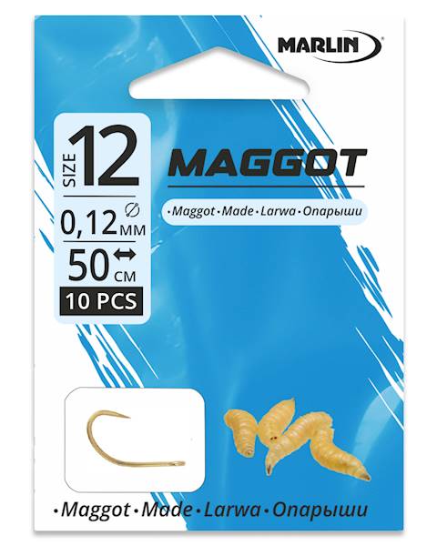 AJU Haczyki  z przyponem  MAGGOT  nr.12