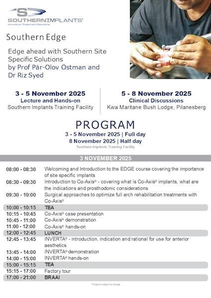 Southern Edge kurs implantologiczny Co-Axis®, INVERTA® 