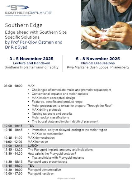 Southern Edge kurs implantologiczny Co-Axis®, INVERTA® 