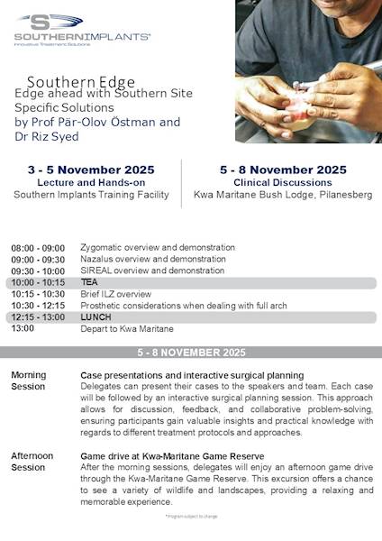 Southern Edge kurs implantologiczny Co-Axis®, INVERTA® 