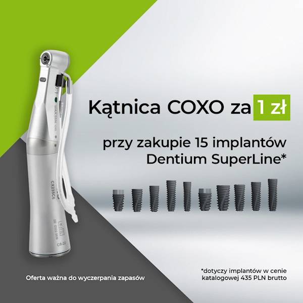 15 implantów Dentium SuperLine + kątnica coxo za 1zł