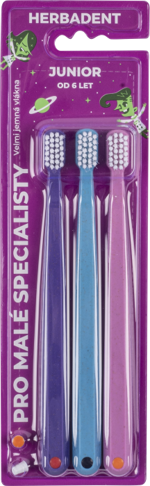HERBADENT JUNIOR Tripplepack, toothbrush very soft bristles **** mix colour