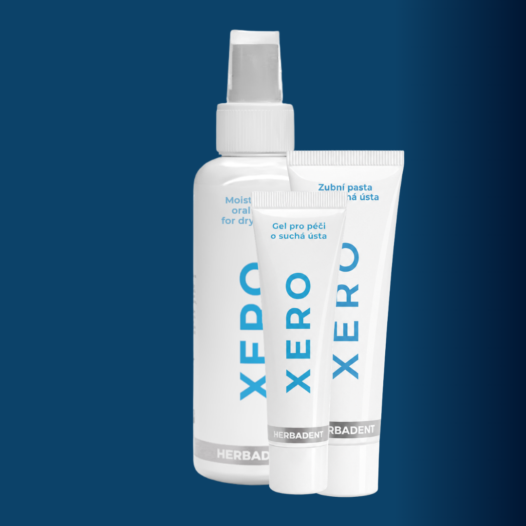 Zestaw Herbadent XERO Spray, pasta, żel
