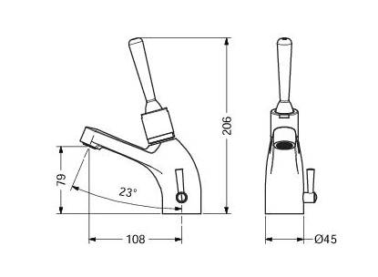 IDRAL Bateria umywalkowa czasowa dla niepełnosprawnych 08013A