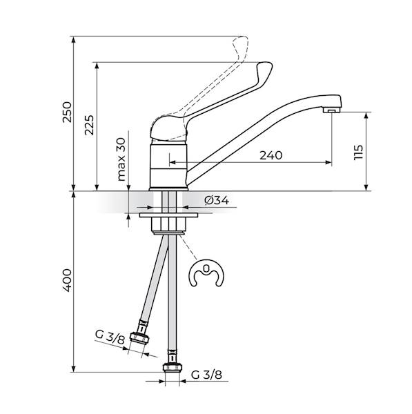 ROSAN Bateria zlewozmywakowa lekarska BUL-ZS1 KING