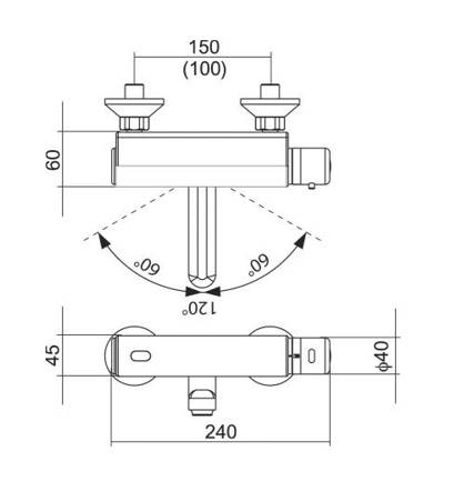 SENZOR WBS P2/150.1-200 Bezdotykowa bateria umywalkowa