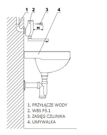 SENZOR WBS P3.1-160 Bezdotykowa bateria umywalkowa