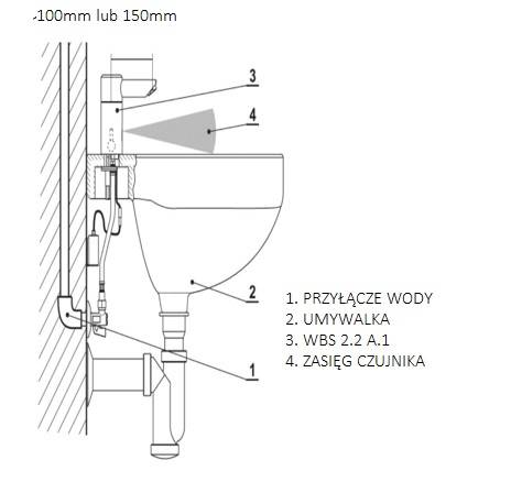 SENZOR Bezdotykowa bateria umywalkowa WBS 2.2 A.1-150
