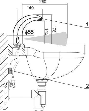 SENZOR Bezdotykowa bateria umywalkowa WBS 2.2 S.1 EURORA