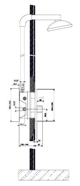 SENZOR SABA R1.2-TL EXT Bezdotykowa bateria prysznicowa