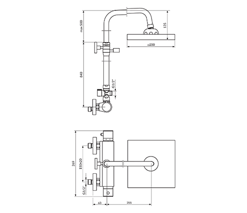 Termostatyczny zestaw natryskowy THERMO2