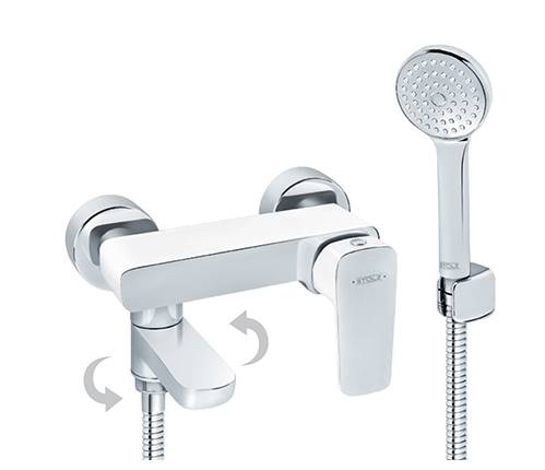 Bateria natryskowa z natryskiem ręcznym WHITE