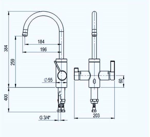 Bezdotykowa bateria hybrydowa WBS-2.2-K-FIX