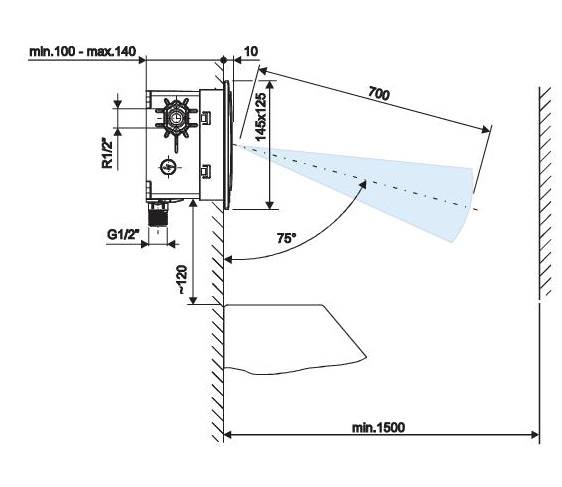 Bezdotykowy zawór pisuar. APIS 7A2