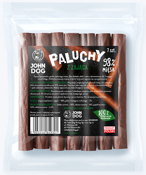 JOHN DOG PALUCHY Z ZAJĄCA 7 SZT.