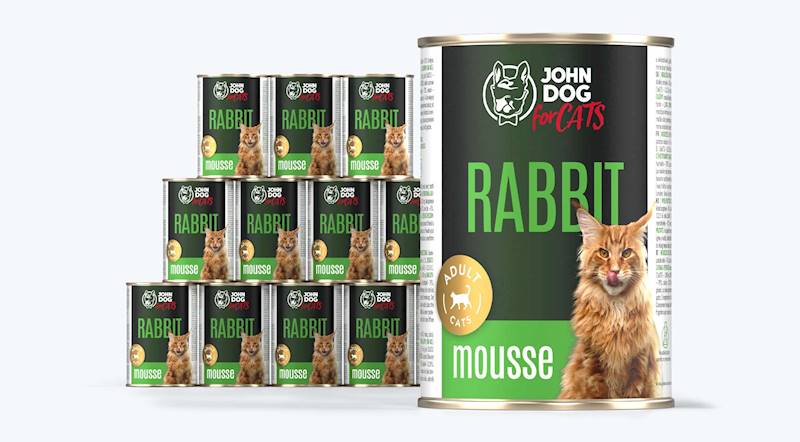 JOHN DOG FOR CATS KRÓLIK MUS 400G