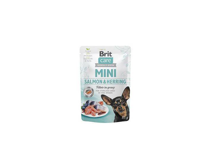 BRIT CARE MINI POUCH ŁOSOŚ ŚLEDŹ 85G