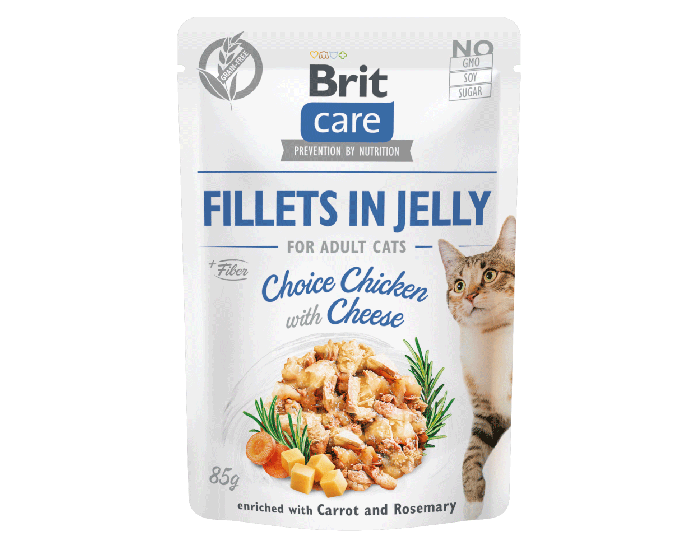 BRIT CARE 85G KOT FILECIKI KURCZAK I SER W GALARETCE