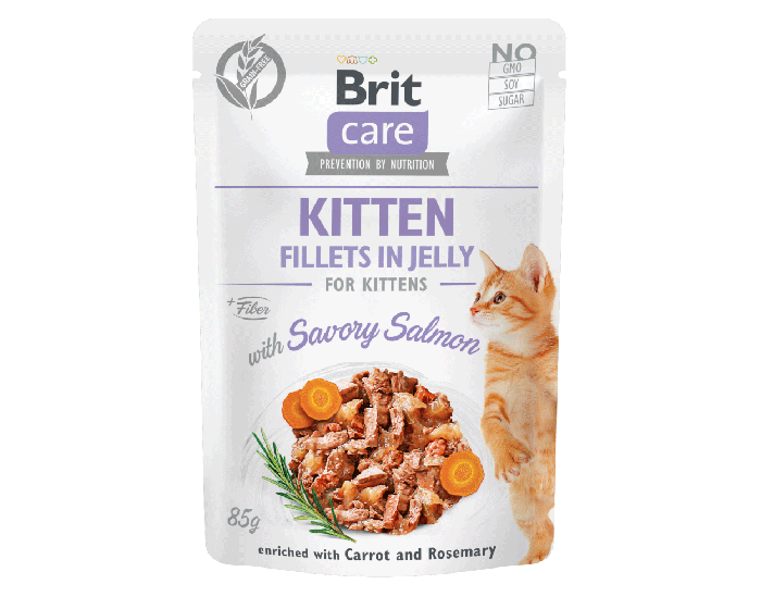 BRIT CARE KITTEN FILETY ŁOSOŚ 85g